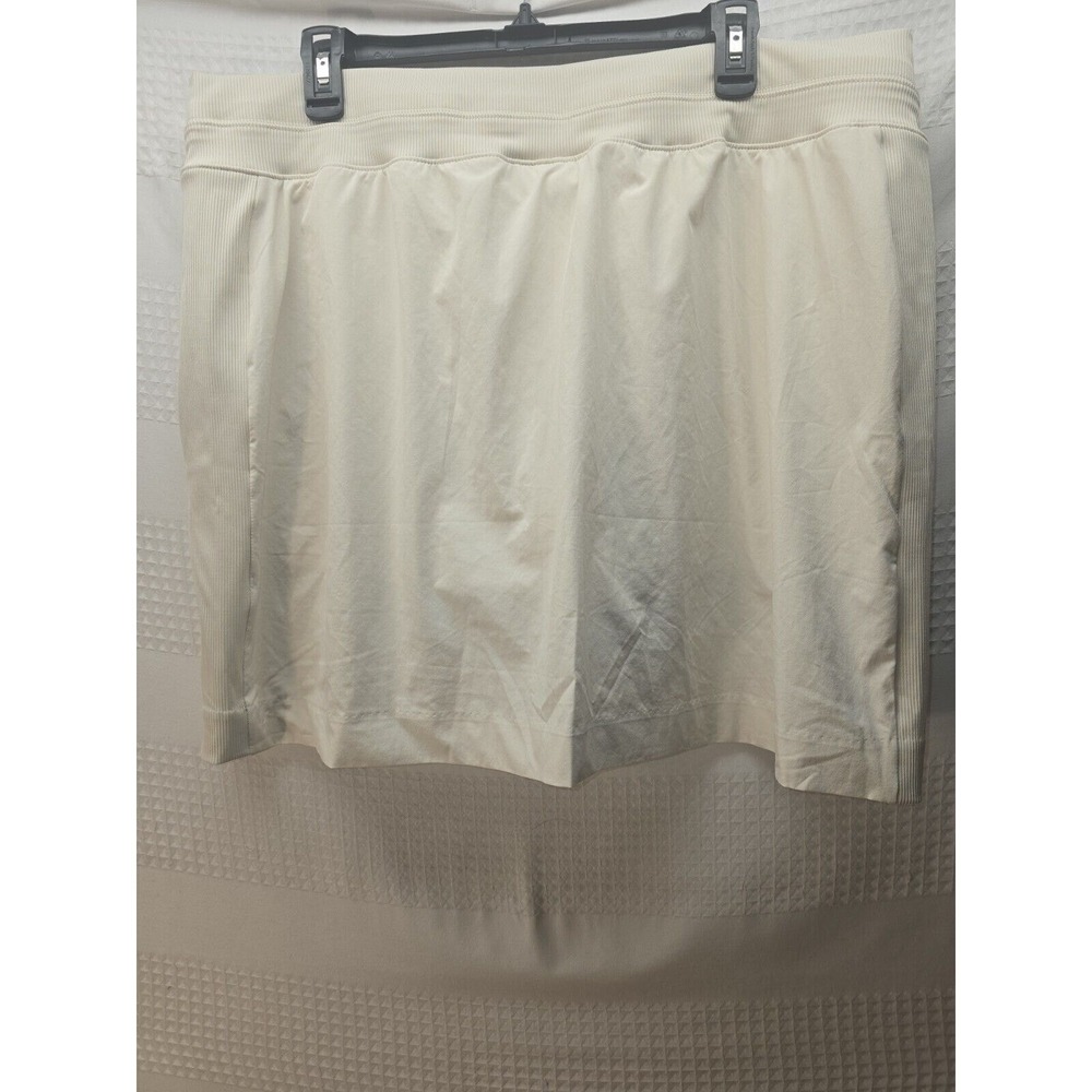 Members Mark Mini Skort Ivory Stretch Tennis Casual Womens Size XXL Zip Pockets